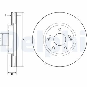 Disque de frein DELPHI BG4809C avant, ventilé, 2 Stück