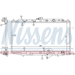 Radiatore, raffreddamento motore NISSENS 62256