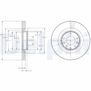 Disque de frein DELPHI BG9104 avant, ventilé, 1 pièce