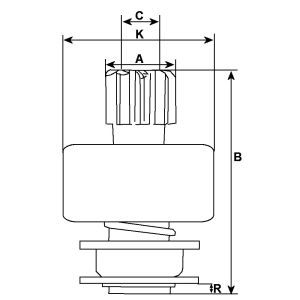 Embraiagem de avanço, motor de arranque HC-CARGO F 032 130 406