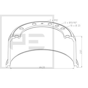 Tamburo freno PETERS 046.687-00A