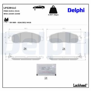 Conjunto de pastilhas de travão DELPHI LP3291LC