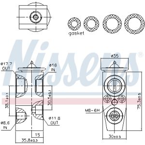 Válvula de expansão, ar condicionado NISSENS 999493