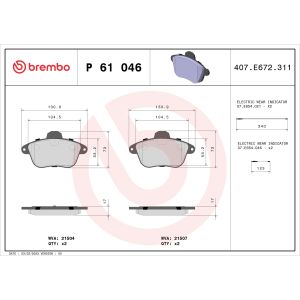Levyjarrun jarrupalasarja BREMBO P 61 046