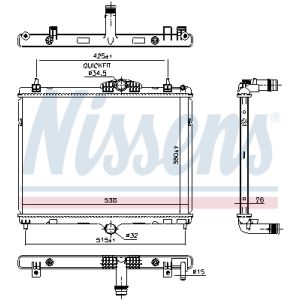 Radiator, motorkoeling NISSENS 606055