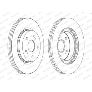 Disco de travão FERODO DDF1635C frente, ventilado, 2 Peça