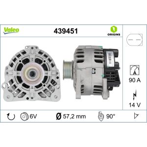 Alternador, generador VALEO 439451