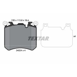 Set di pastiglie freno TEXTAR 2452401, fronte