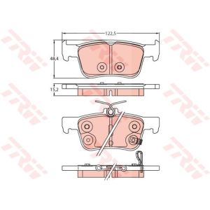 Bremsbelagsatz TRW GDB2252, Hinten