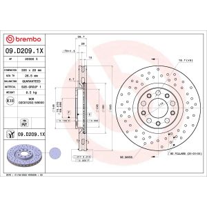 Krachtige remschijf - Xtra BREMBO 09.D209.1X