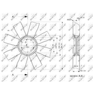 Ventilatorwiel, motorkoeling NRF 49804