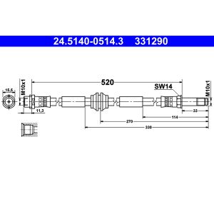 Bremsschlauch ATE 24.5140-0514.3
