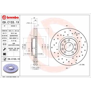 Jarrulevy XTRA LINE - Xtra BREMBO 09.C133.1X