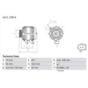 Dynamo / Alternator BOSCH 0 986 080 810