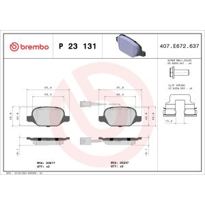 Juego de pastillas de freno BREMBO P 23 131