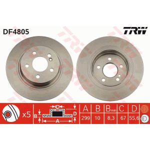Disque de frein TRW DF4805, 1 pièce