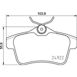 Juego de pastillas de freno, freno de disco BREMBO P 06 102, Trasero