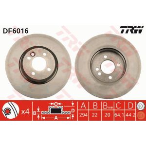 Remschijf TRW DF6016