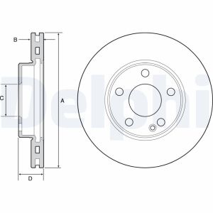 Disque de frein DELPHI BG4554C avant, ventilé, 2 pièce