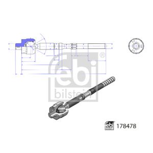 Junta axial, tirante FEBI BILSTEIN 178478