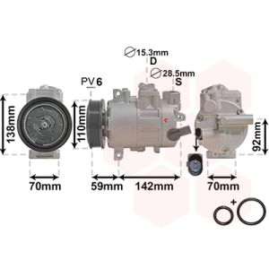 Compressor, ar condicionado VAN WEZEL 0300K270