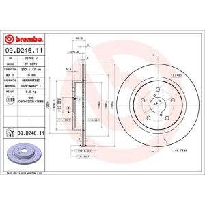 Remschijf BREMBO 09D24611 achter, geventileerd, 1 Stuk