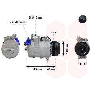 Compresor, aire acondicionado VAN WEZEL 0600K017