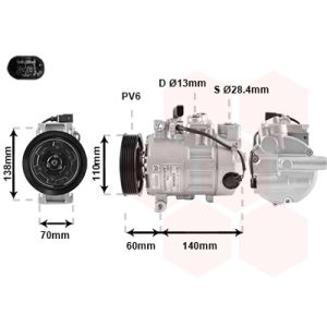 Compressor, ar condicionado VAN WEZEL 0300K266