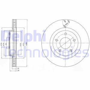 Jarrulevy DELPHI BG4246 etupuolella/tuuletettu/2 kpl