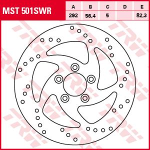 Remschijf TRW MST501SWR, 1 Stuk