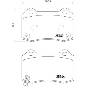 Conjunto de pastilhas de travão, travão de disco BREMBO P 30 074E