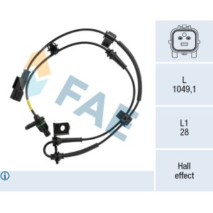 Snelheidssensor, ABS FAE 78758