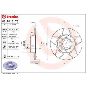 Disco de travão - Máx BREMBO 08.B413.75