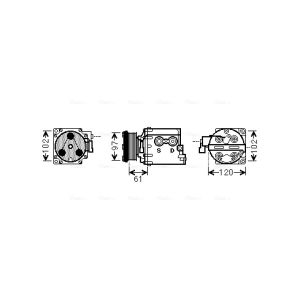 Compressor, ar condicionado AVA COOLING FDAK436