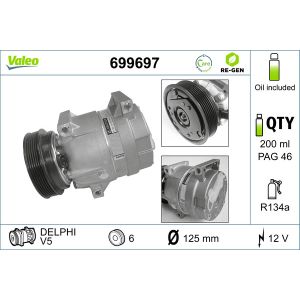 Compressor, ar condicionado VALEO 699697