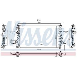 Radiador, refrigeración de motor NISSENS 630798