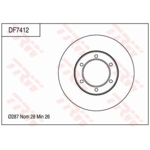 Bremsscheibe TRW DF7412 vorne, belüftet, 1 Stück