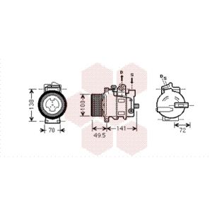 Compressor, ar condicionado VAN WEZEL 3000K476