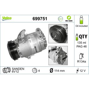 Compressor, ar condicionado VALEO 699751