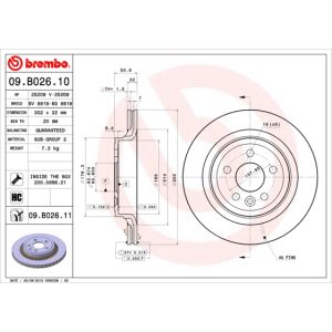 Jarrulevy BREMBO 09B02611 takana, tuuletettu, erittäin hiilihappoinen, 1 kpl