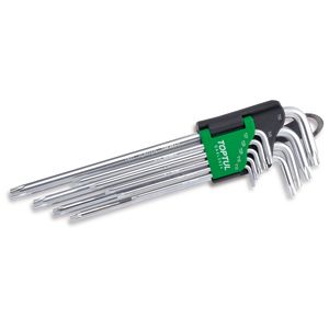 Juego de llaves TORX TOPTUL 9uds. T10 T15 T20 T25 T27 T40 T45 T50 extra largo