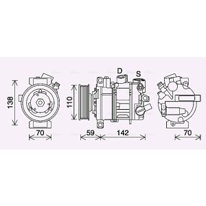 Compressor, ar condicionado AVA COOLING VNAK401