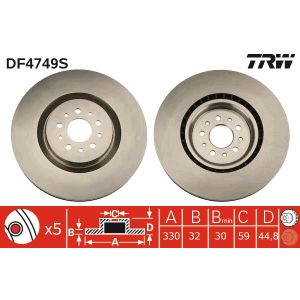 Disco de travão TRW DF4749S