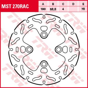 Remschijf TRW MST270RAC, 1 Stuk