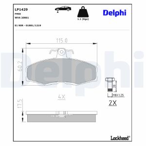 Jarrupalasarja DELPHI LP1429, edessä