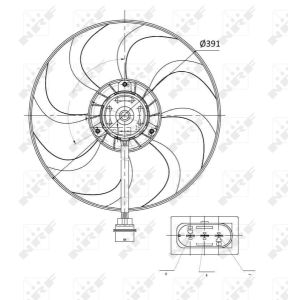 NRF Ventilateur, refroidissement du moteur 1KM959455G AUDI A1 8X1 8XK