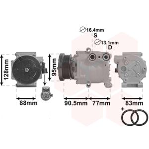 Compresseur de climatisation VAN WEZEL 1800K434
