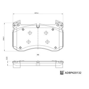 Bremsbelagsatz, Scheibenbremse BLUE PRINT ADBP420132