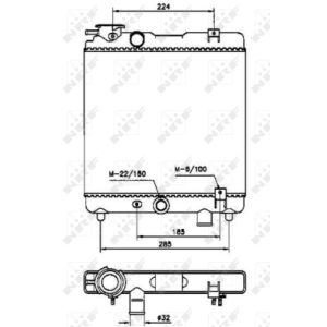 Radiador, refrigeración de motor NRF 58659