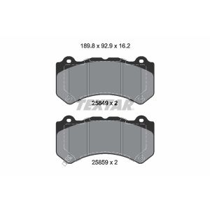 Conjunto de pastilhas de travão TEXTAR 2584901, Frente